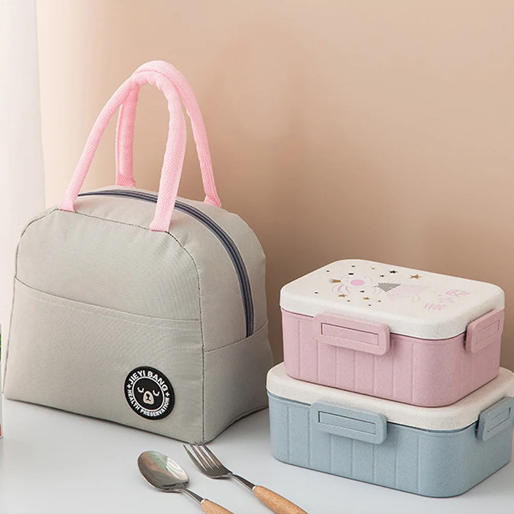 Home Lunch Bag Picnic Insulated Cooler Storage Oxford Cloth Waterproof Portable Bento Pouch Handbag Tote Students Fashion Food