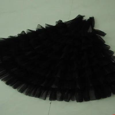 2meters Pink Red Blue White 8-Layer Ruffled Tulle Lace Trim Soft Mesh Fabric For Woman Dress, Dolls, Costume Design DIY - Цвет: black