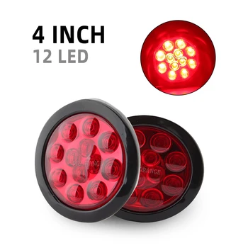 

MZORANGE 4"Inch 12 LED Round Backup Tail Stop Light Universal for Trucks trailers Dump Truck Taillights Free shipping
