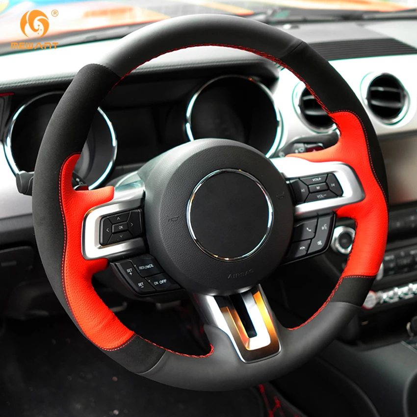 MEWANT черный красный кожаный замшевый цвет для Ford Mustang 2015 2017 GT аксессуары