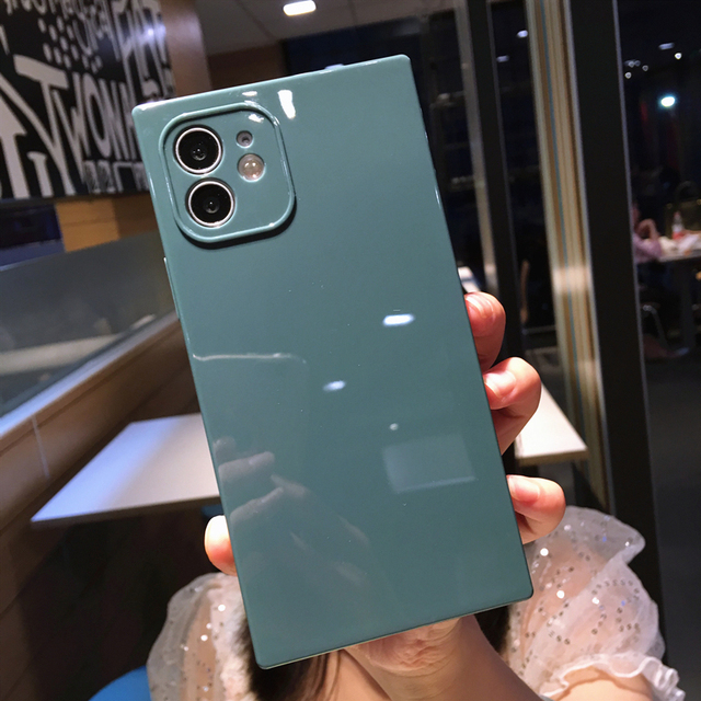 Case For iPhone 12 11 Pro 13Pro Max X XR XS Max 7 8 Plus SE 2020 13 Mini Luxury Square Design Candy Colors Soft TPU Cover