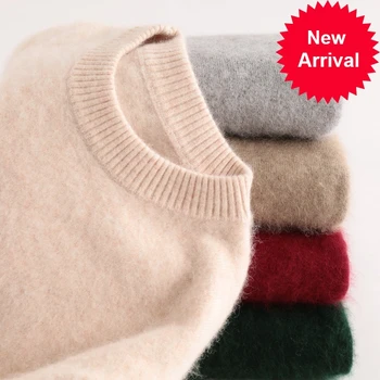 

Pure Super Warm Mink Cashmere Sweaters and Pullovers Women Autumn Winter Soft Sweater Half Turtleneck Female Basic Pullovers