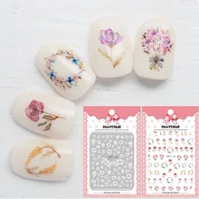 Вышитые кружева цветок Камелия Маникюр цветок стикер s ногтей стикер с жевательной резинки аксессуары Hanyi261-264