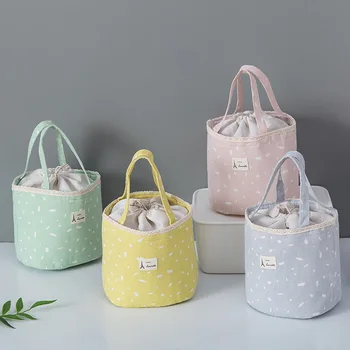 

Candy Color Cylinder Drawstring Childrens Kids Adult Lunch Bags Thicken Insulated Cool Bag Picnic Bags School Lunchbox