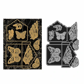 

2020 New Layering Metal Cutting Die and Scrapbooking For Paper Making Background Butterfly Stencil Embossing Frame Card Craft