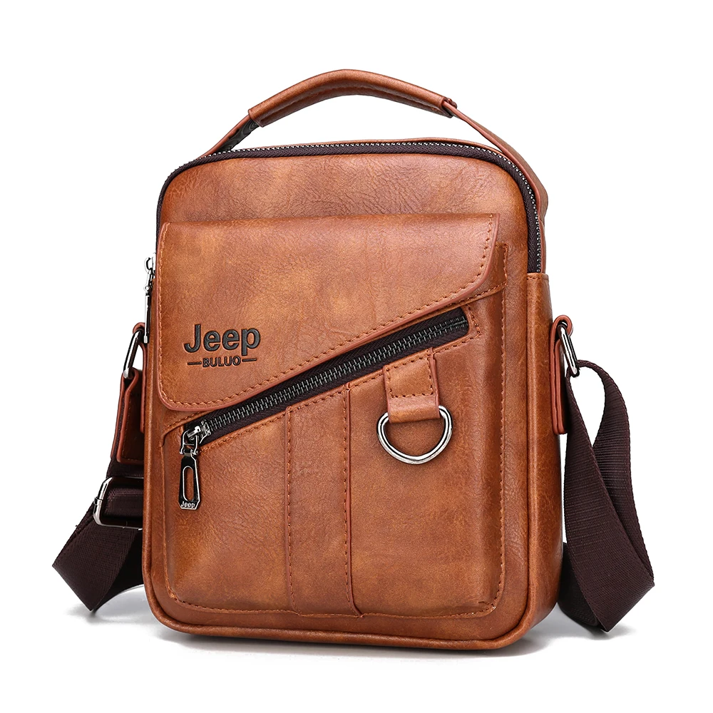 Men's Leather Crossbody Bag Jeep Buluo