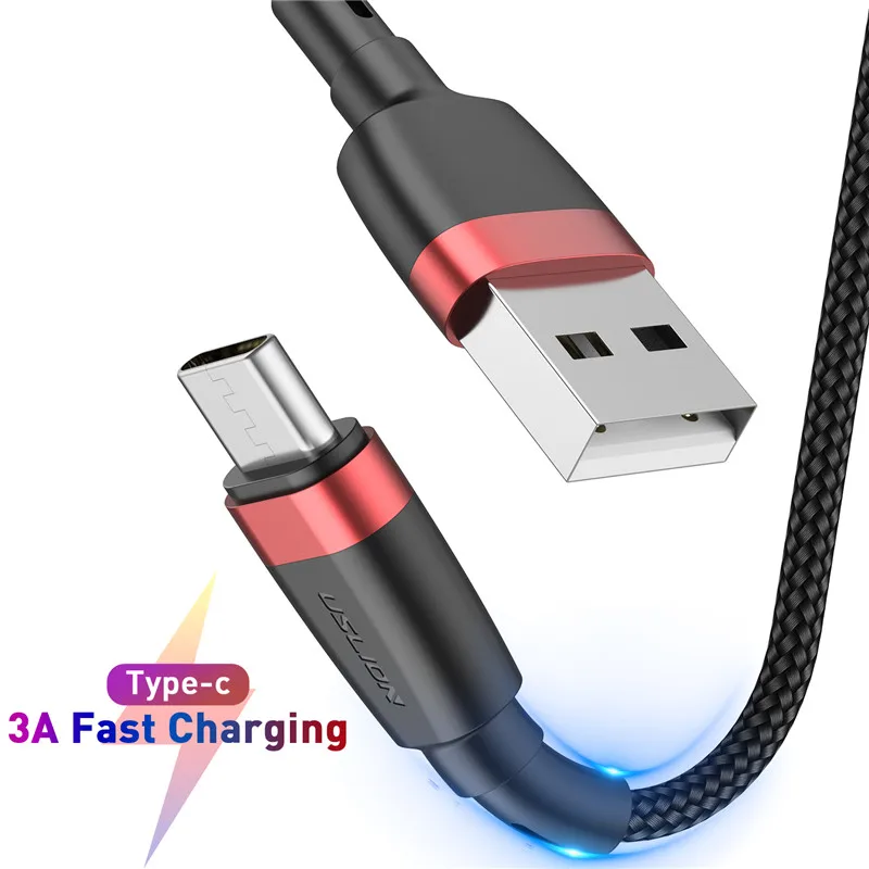USLION usb type C кабель для samsung Galaxy A50 S10 S9 S8 huawei P30 3,1 быстрое зарядное устройство для Xiaomi Redmi Note 7 шнур данных - Цвет: Красный