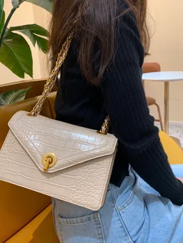 

Bag 2020 New Style Women's Bag Crocodile Lock Chain Square Sling Bag Shoulder/Crossbody Bag Fashion Bag Low Price Wholesale
