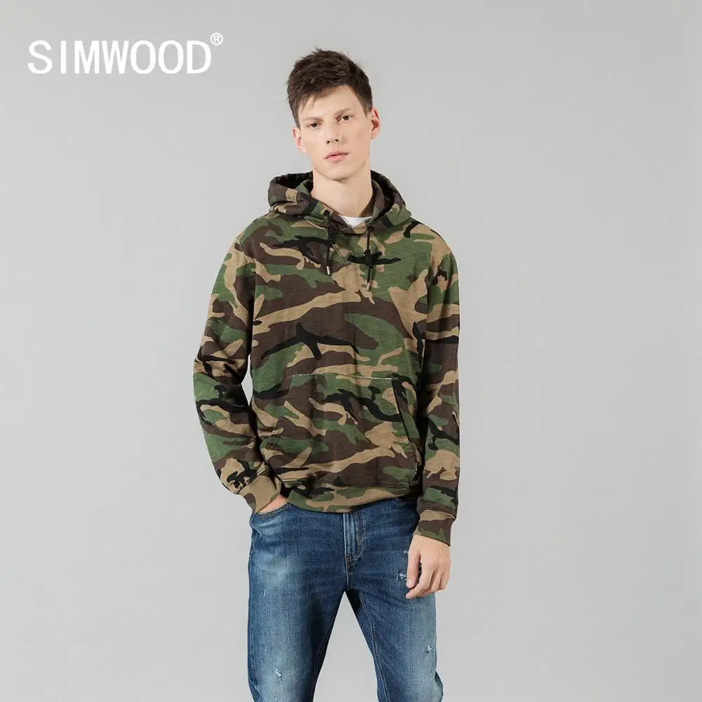Мужская толстовка SIMWOOD камуфляжная с капюшоном модная спортивная одежда размера
