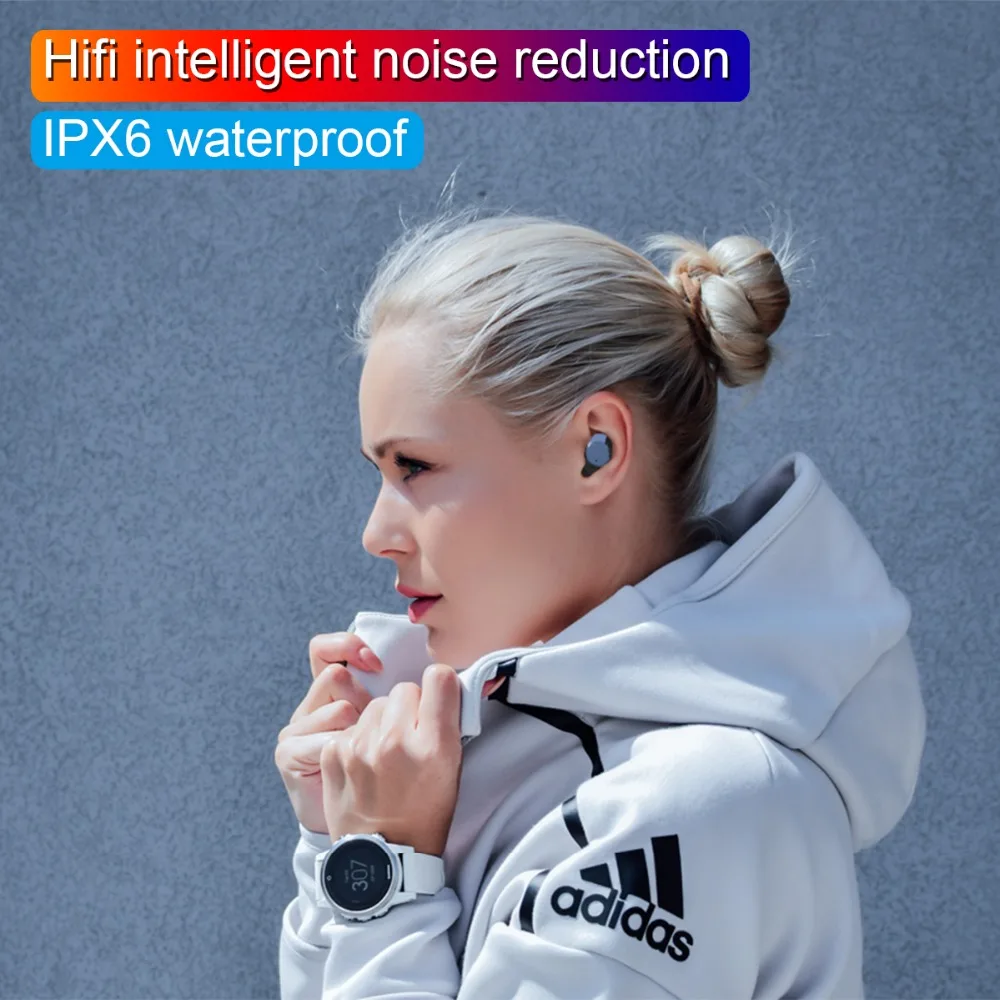 Bluetooth наушники Беспроводной наушники IPX6 Водонепроницаемый мини наушники-вкладыши гарнитура с зарядный чехол
