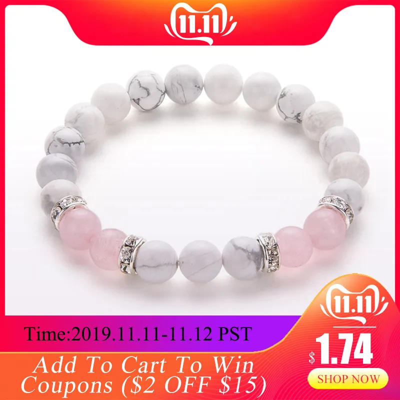 Poshfeel 8 мм белые и Яркие Браслеты браслеты с кристаллами женские Mbr170430|bracelets for|crystal
