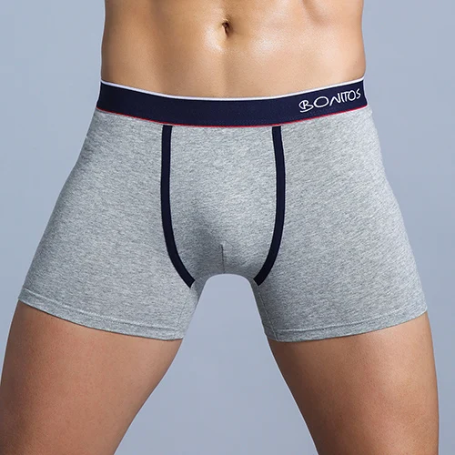 B3 Light Grey Фирменное Мужское нижнее белье, боксеры, хлопок, Erkek, боксеры для мужчин, одноцветные, для геев, боксеры, шорты, большие трусики большого размера, мужское нижнее белье, Cuecas трусы - Цвет: B3 Light Grey