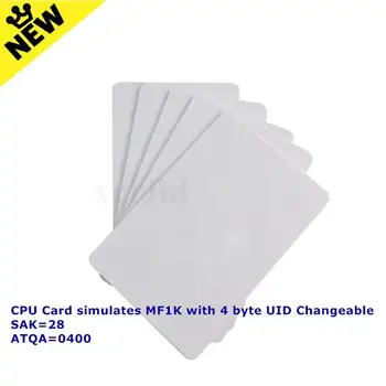 

13.56Mhz CPU Simulate MF1K with 4byte UID Changeable SAK=28 ATOA=0400 Smart IC RFID Card for ACR122U-A9