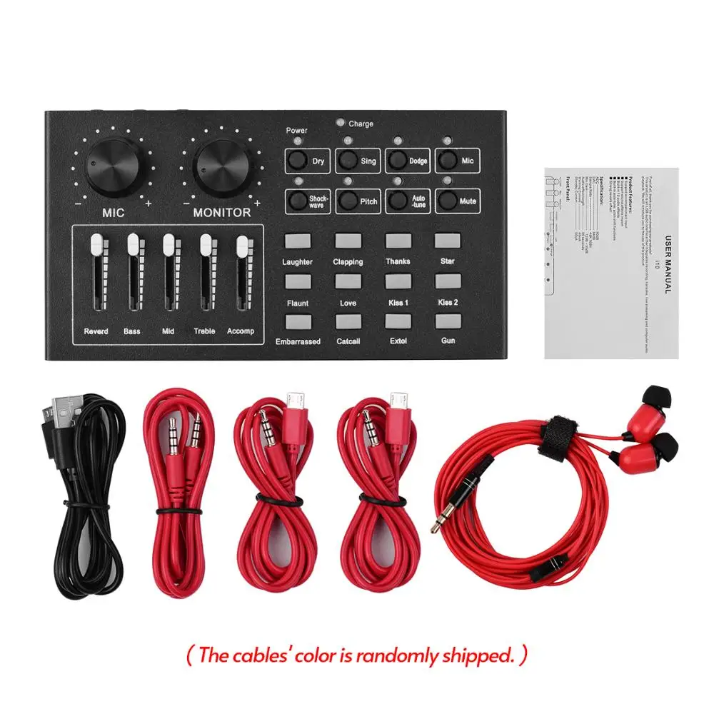 Многофункциональная потоковая звуковая карта USB аудио интерфейс Миксер с 12