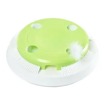 

Interactive Cat Automatic Rotating Teaser Cat Scratching Toys Feather Puzzle Toy Q39B