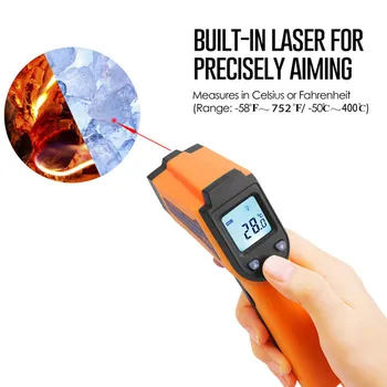 

Portable Non-contact Infrared Thermometer Digital Thermometer -50 ° C ~ 400 ° C Kitchen Accessories Temperature measuring