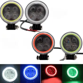 

Universal 12W 6000K Round Car LED Work Light Angel Eyes Lamp 4D Spotlight Beam Offroad Driving Fog Lamp Truck ATV