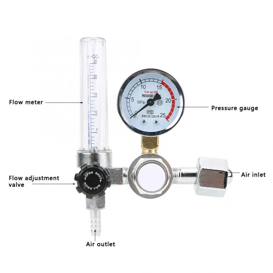 Аргон CO2 Mig Tig поток счетчик регулятор давления калибровочный инструмент для сварочного агрегата части поток счетчик регулятор