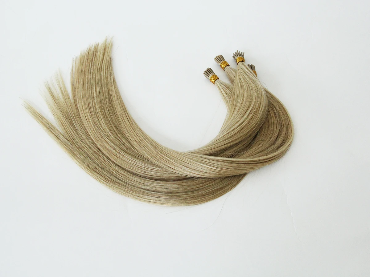I Tip Hair Extension Blonde Mixed 100% Virgin Remy Cuticle Human Hair Double Drawn