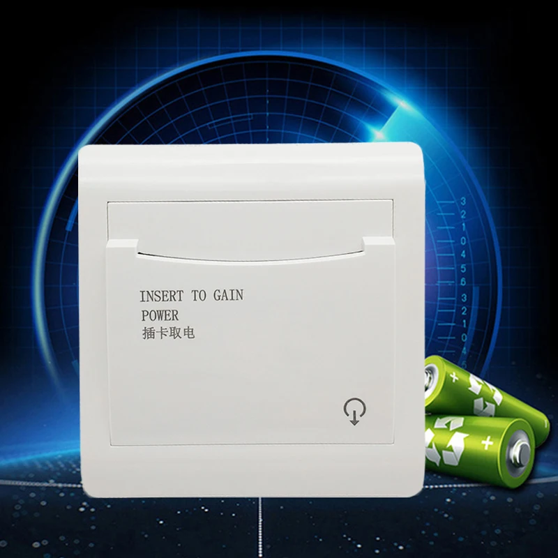 

86 Type Power Switch Hotel Plug in Wall mounted Panel Card Start Acrylic White Energy saving