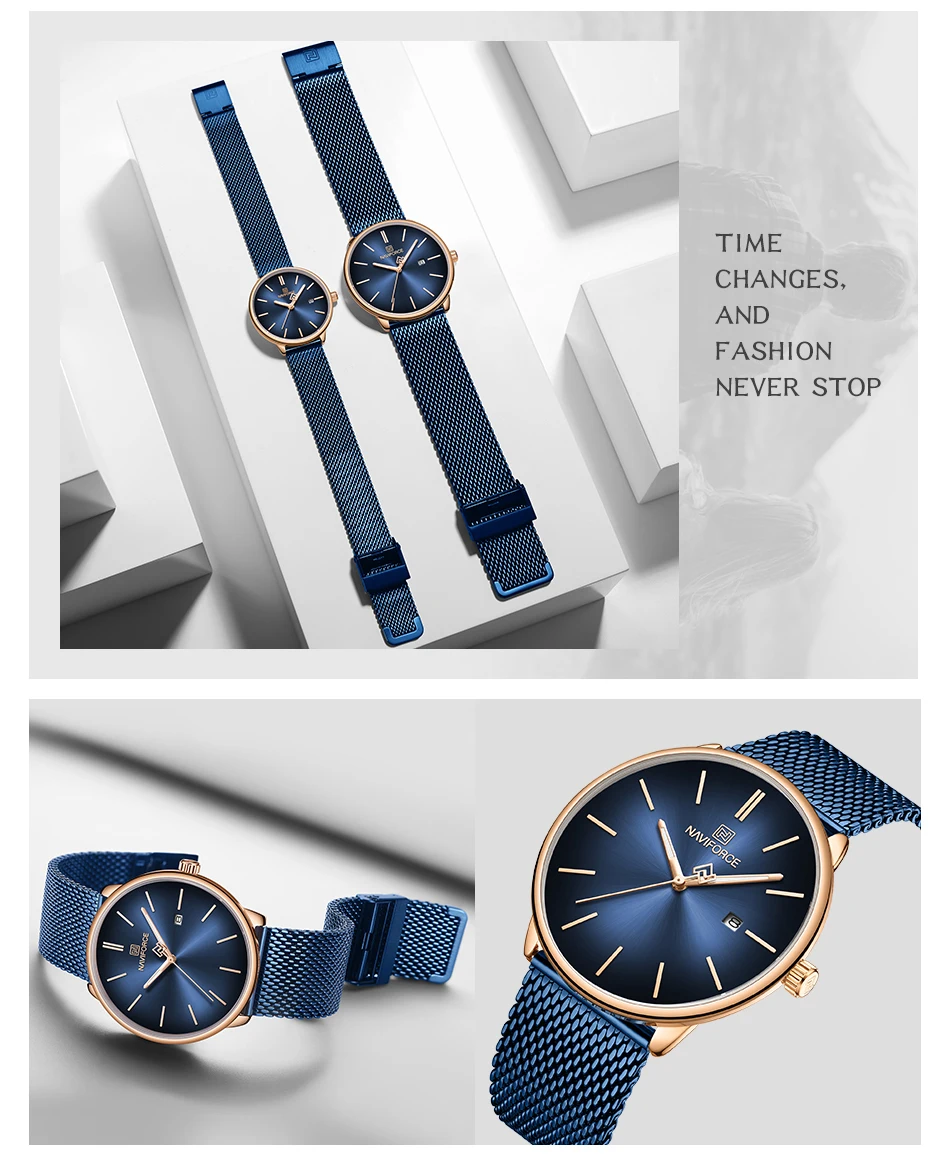 NAVIFORCE часы мужские Топ люксовый бренд Модные кварцевые часы сталь сетка большой Циферблат Бизнес наручные часы Мужские часы Relogio Masculino