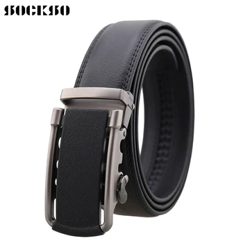 

NEW Brand 2020 Automatic Buckle Belt Men high quality leather belt male Ratchet Luxury Leather Belts Men Strap Male Metal HJ0316