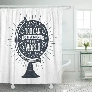 

Inspirational Label Globe Model and You Can Change The Shower Curtain Bathroom Sets Hooks,Waterproof Polyester Curtain