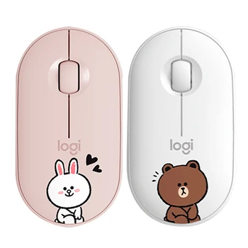 

Logitech Line Friends 1000dpi Dual Modes Wireless Mute Mouse Cute Animal Optical Mice Computer PC Laptop Wireless Optical Mice