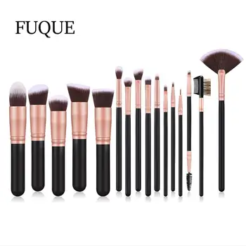 

Foundation Makeup Brushes Set With Wooden Handle Soft Synthetic Fiber For Eyeshadow Powder and Fan Brushes Beauty Tools