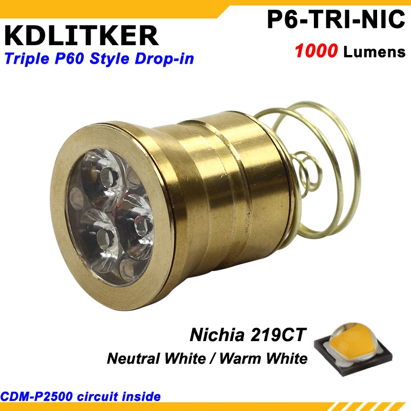 

KDLITKER Triple Nichia 219CT 1000 Lumens High Power High CRI LED Drop-in Module (Dia. 26.5mm)