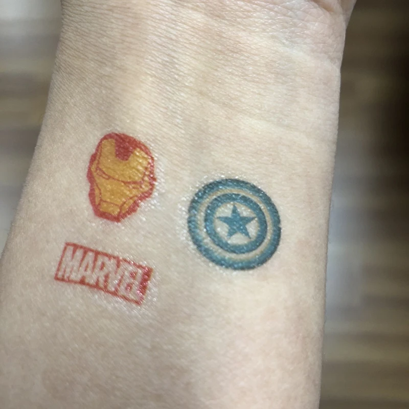 Marvel Iron Man Originales Tattoo Sticker Random 1PCS Action Figure Disney Spider-Man Cartoon Kids Girls Christmas Birthday Gift