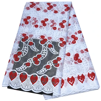 

new purple lace fabric african tulle lace with stones 5yards 2019 high quality lace nigerian lace fabric for women dress