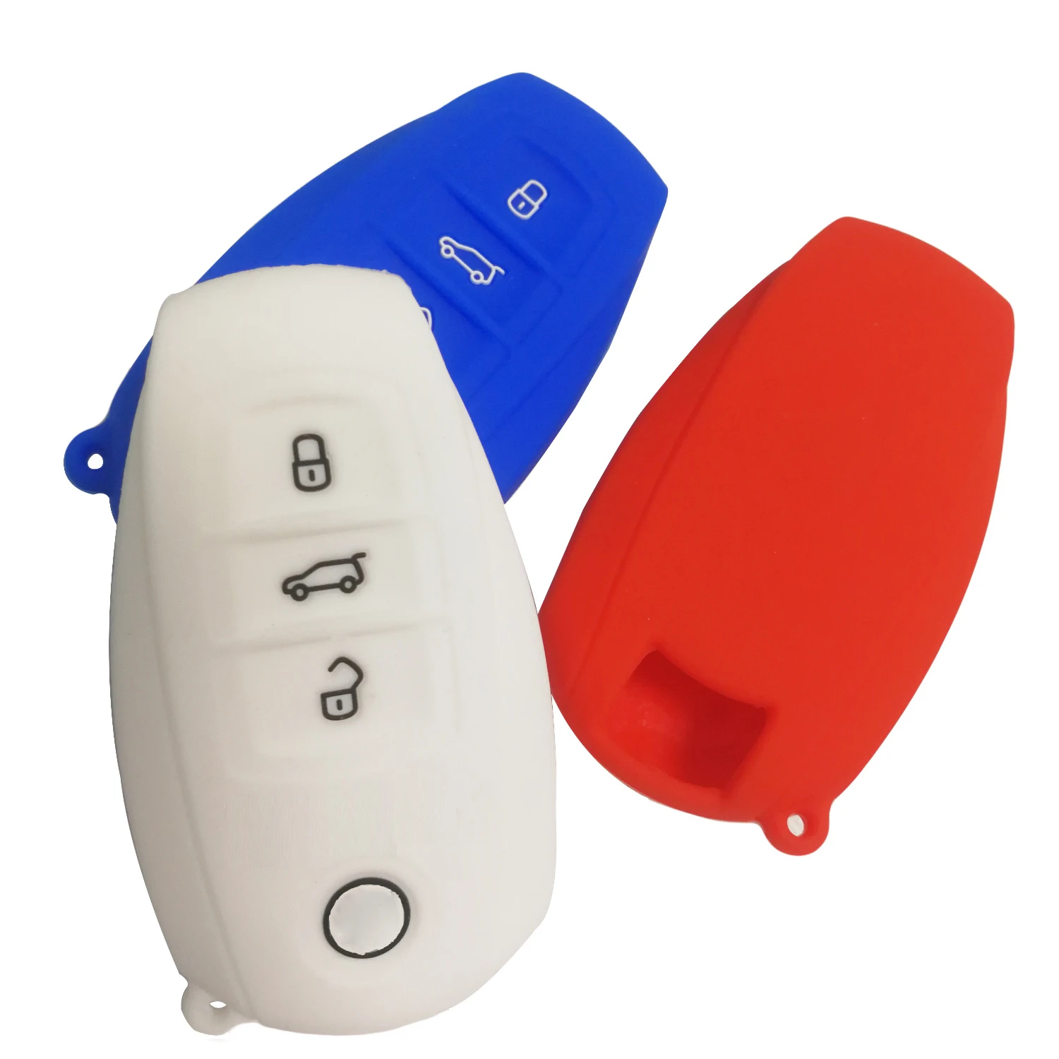 

Key Cover Case Fob Shell Cover Skin Holder For VW Touareg Silica Gel Remote Control 3Button Keychain Car Case For Keys