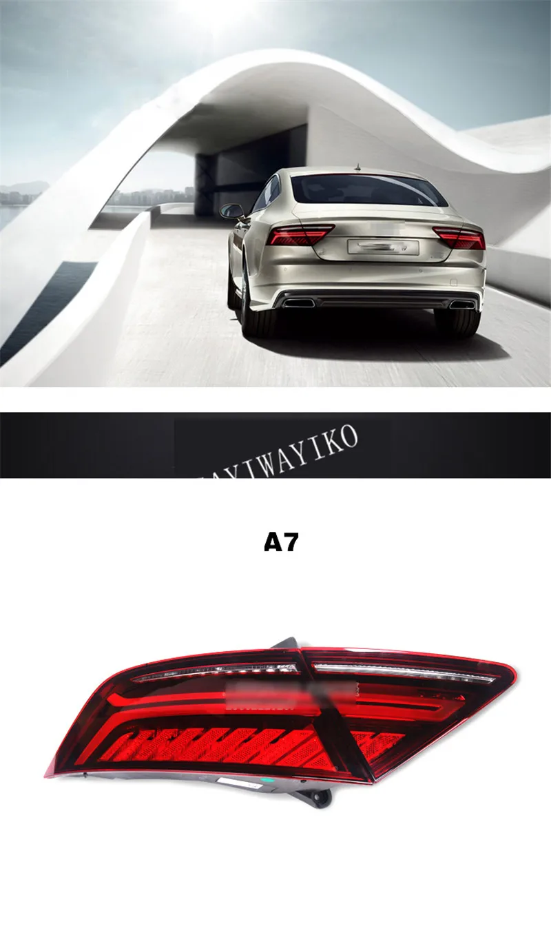 Автомобильный Стайлинг задние фонари чехол для Audi A7 задний фонарь 2012- светодиодный Audi A7 задние фонари задний фонарь задний багажник drl+ сигнал+ тормоз+ Риверс