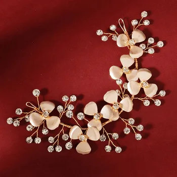 

FORSEVEN Bride Wedding Headpeice Flowers Hair Band Romantic Flowers Leaf Handmade Rhinestone Headband Women Hair Accessories JL