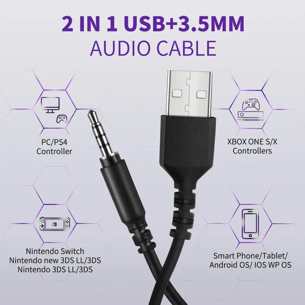 EKSA E3 Gaming Headset 7 1 Surround Stereo 3 5mm USB Wired Headphones with Microphone Ultralight Headset Gamer For PS4 PC Xbox