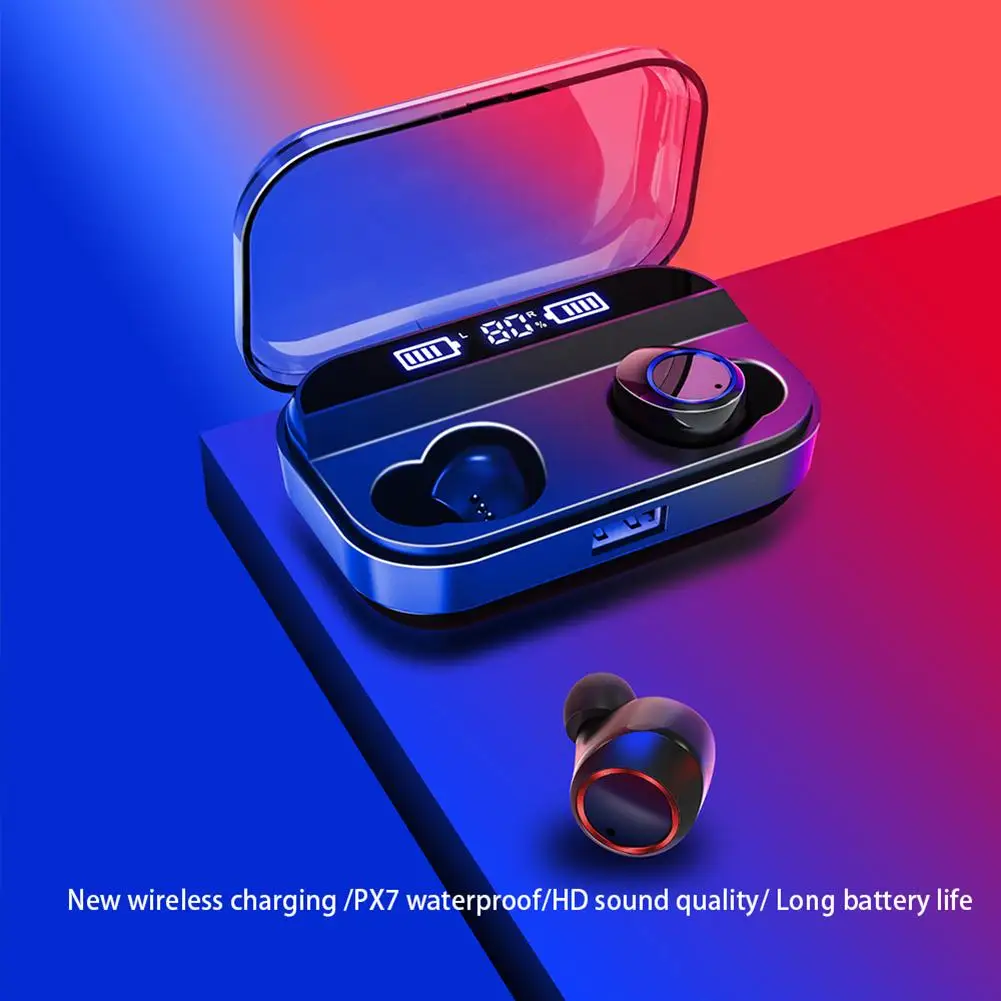 Настоящие Bluetooth 5,0 наушники TWS беспроводные наушники спортивные наушники с громкой связью стерео игровая гарнитура с микрофоном зарядная коробка