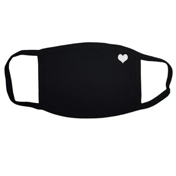 

2pcs Spring Black Cotton Mouth Mask Anti Haze Dust Cute Print Washable Reusable Double Layer Dustproof Mouth-muffle Nose Mask