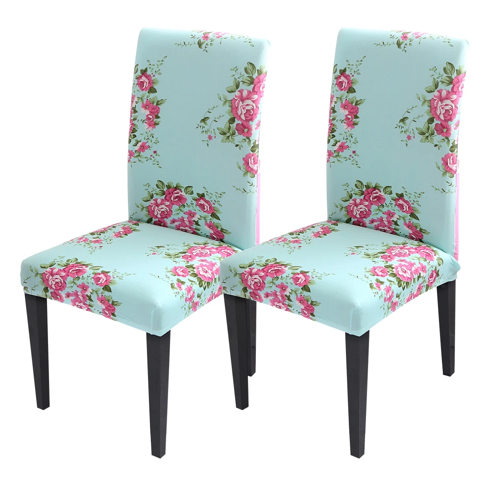 Новые чехлы для стульев с цветочным принтом, эластичные чехлы для сидений, Защитные чехлы для сидений для дома, отеля, банкета, свадебного украшения - Цвет: C-2pcs