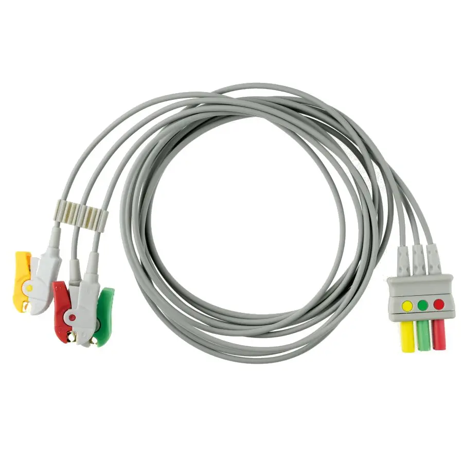 One-piece ECG cable，ECG trunk LEADWIRE with 3leads 5leads clip snap for MINDRAY MEC1000/2000 PM7000/8000/9000 |
