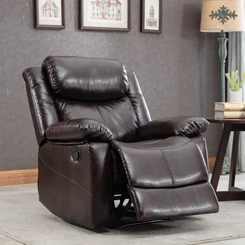 

Modern Recliner Chair Pu Leather Massage Heat Lounge Sofa With Side Pocket For Elderly Soft Comfortable Living Room Furniture