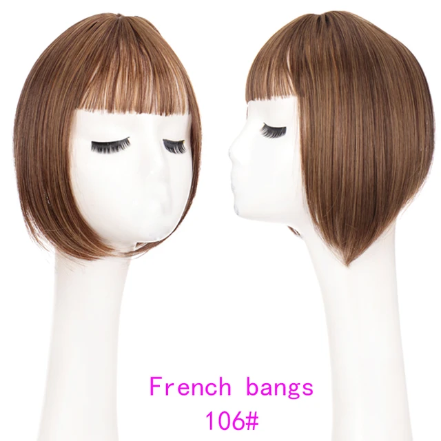 TALANG Neat Front Fringe Clip In  Hair Bangs  Hair Extensions Sweeping Side Blunt Bang Natural Black Brown Hairpieces BF04