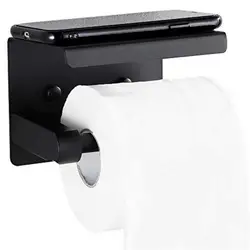 304 Stainless Steel Toilet Paper Holder Bathroom Wall Mount WC Paper Phone Holder Shelf Towel Roll Shelf Accessories
