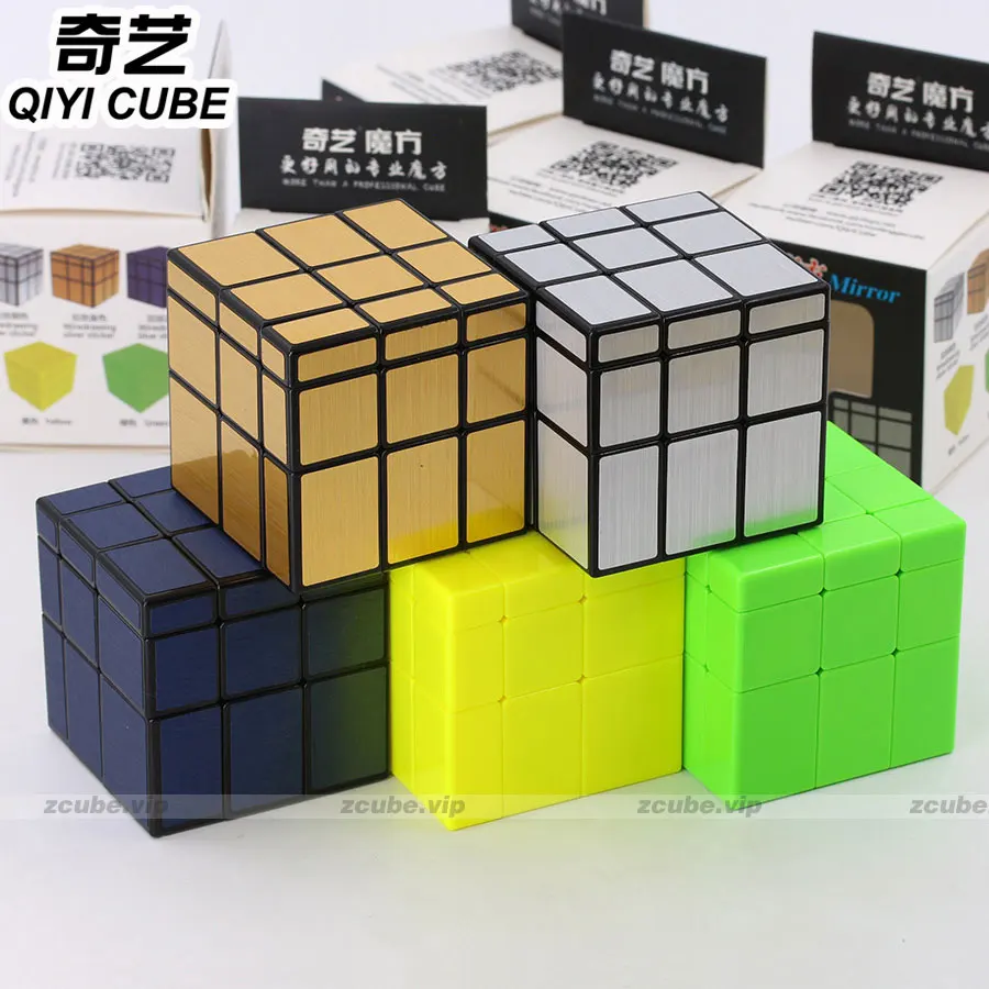 Волшебный куб головоломка QiYi 3x3x3 кубик с литым покрытием зеркальные блоки желто