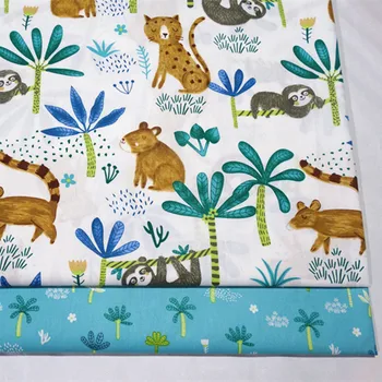

Pure cotton bedding printing cartoon fabric bedding baby fabric king of the forest 10m wholesale