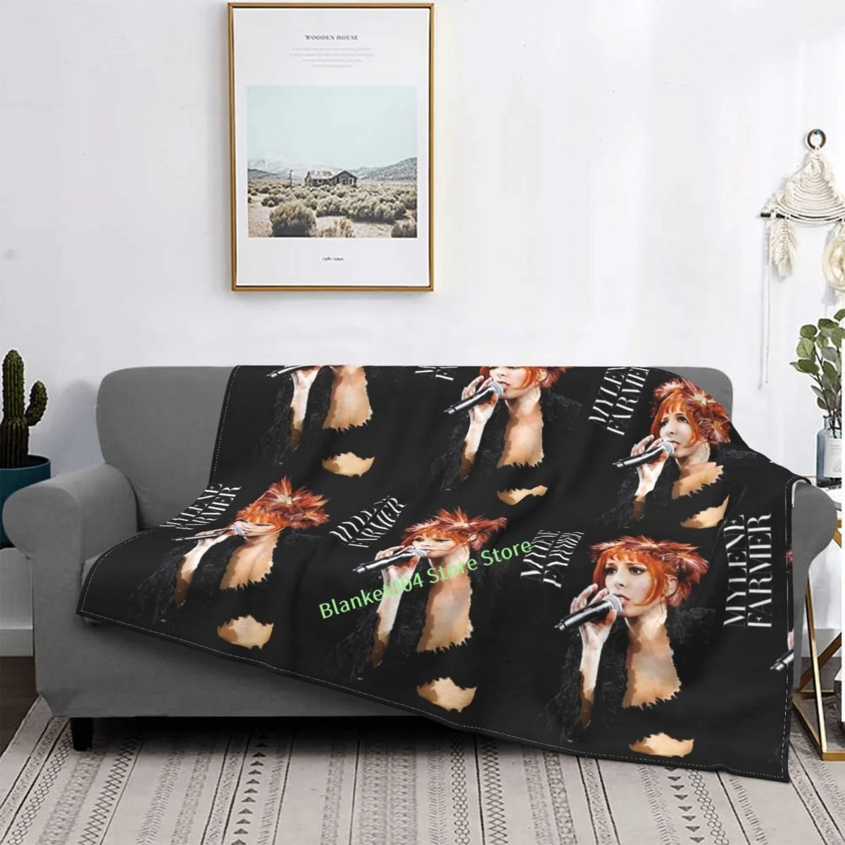 

Mylene Farmer Blanket 3D printed sofa bedroom decorative blanket children adult Christmas gift