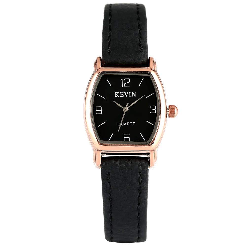 

KEVIN Elegant Quartz Watch High Quality Leather Strap Watches for Ladies Small Dial with Arabic Numerals Wristwatch for Female