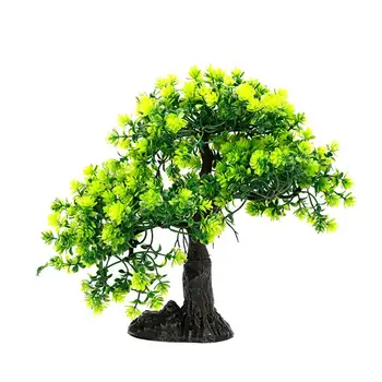 

Artificial Tree Adornment Fish Tank Plant Tree Decor Aquarium Resin Craft Landscape Tree Ornament (Green)