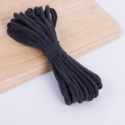 dark gray 5 мм Diy аксессуары витой круглый хлопок шнур декоративная Веревка бежевый хлопок веревка ручной шнурок хлопок веревка 14 цветов - Цвет: dark gray