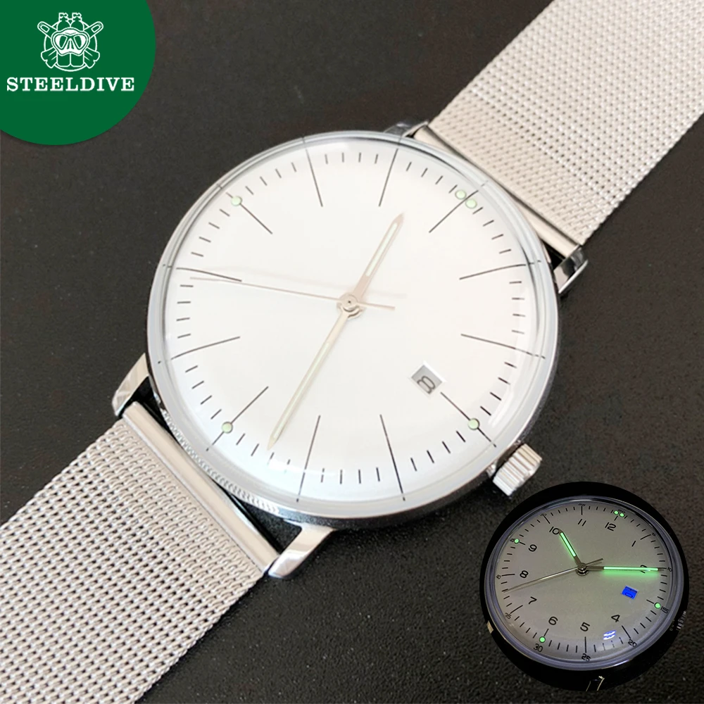 Часы STEELDIVE Мужские кварцевые автоматические водонепроницаемые светящиеся